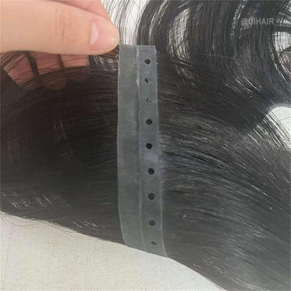 Virgin Human Hair Twin Tabs Butterfly Invisible Weft Extensions - Black Collection Seamless