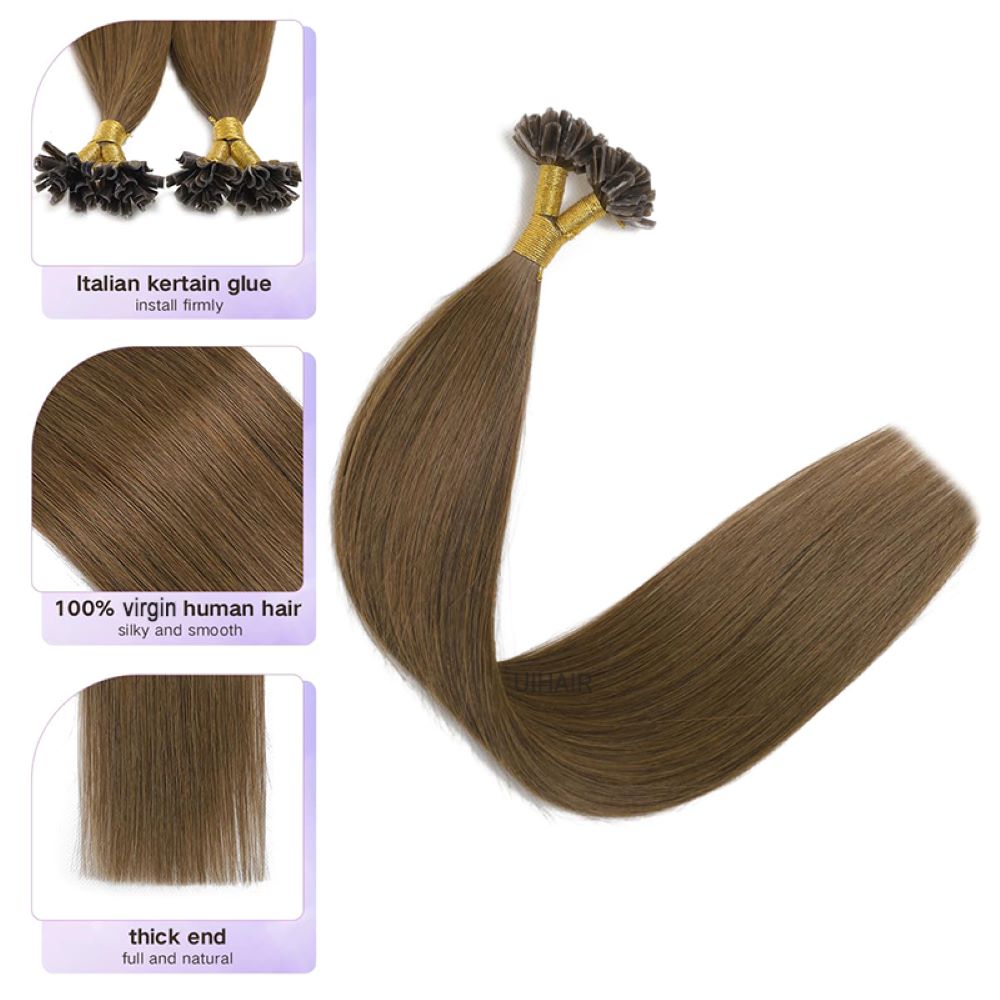 Italian Keratin bonds for Brown U-Tip fusion extensions