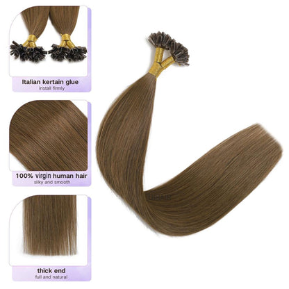 Italian Keratin bonds for Brown U-Tip fusion extensions