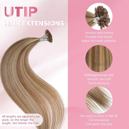 Multi-dimensional balayage hair extensions for brunette base