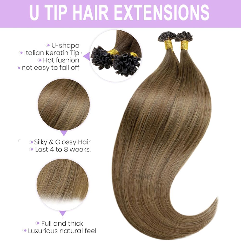 Soft gradient hair extensions showing seamless color melt