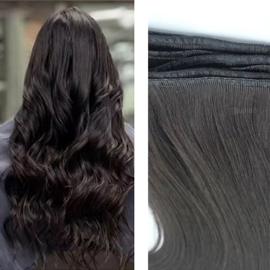 Virgin Human Hair Flat Weft Hair Extensions – Black Luxe Collection Seamless