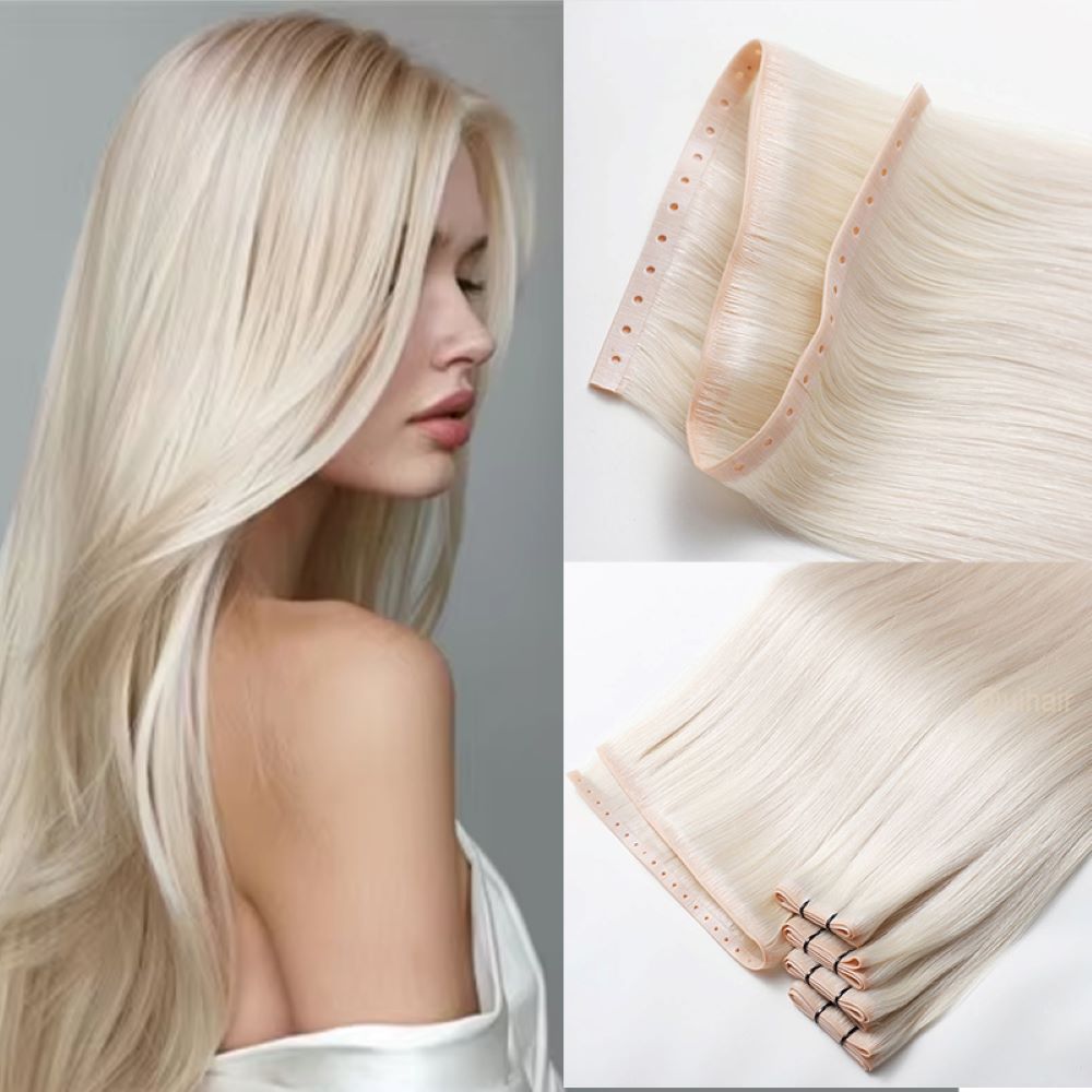 Virgin Human Hair Twin Tabs Butterfly Invisible Weft Extensions – Light Luxe Collection Seamless