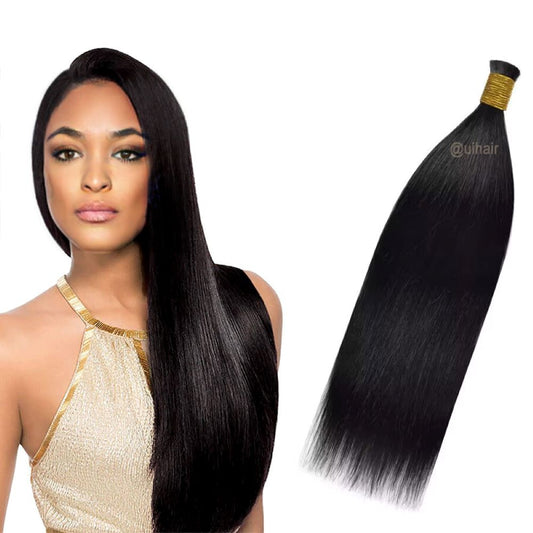 Virgin Human Straight Hair Bulk – Black Luxe Collection | Premium Human Hair for Braiding
