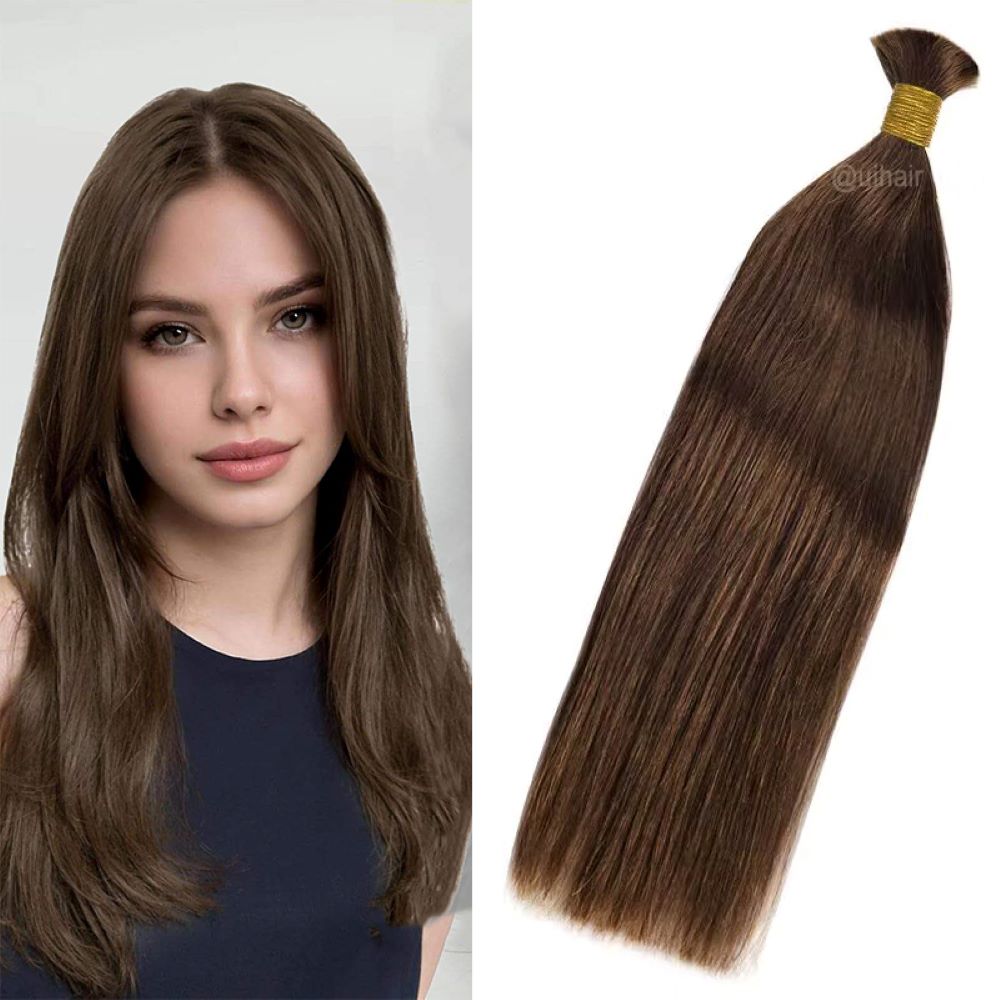 Virgin Human Straight Hair Bulk – Brown Luxe Collection | Premium Human Hair for Braiding