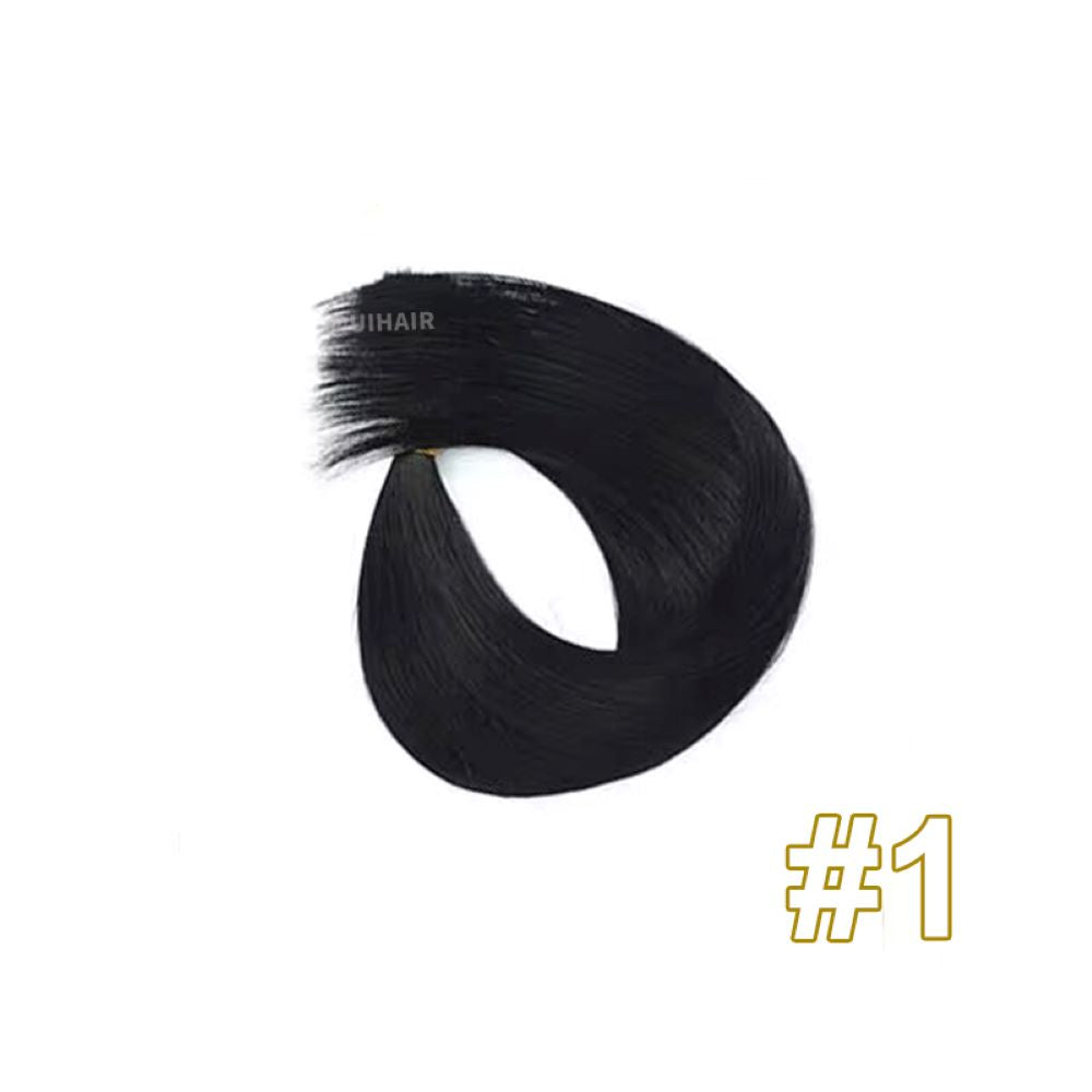 Midnight Black 6D-1 Virgin Human Hair Extensions | Mirror-Like Shine with Invisible Elegance