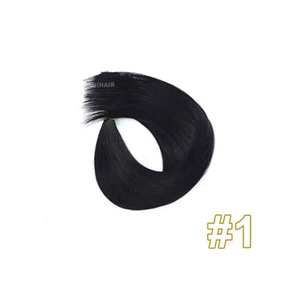 Midnight Black 6D-1 Virgin Human Hair Extensions | Mirror-Like Shine with Invisible Elegance