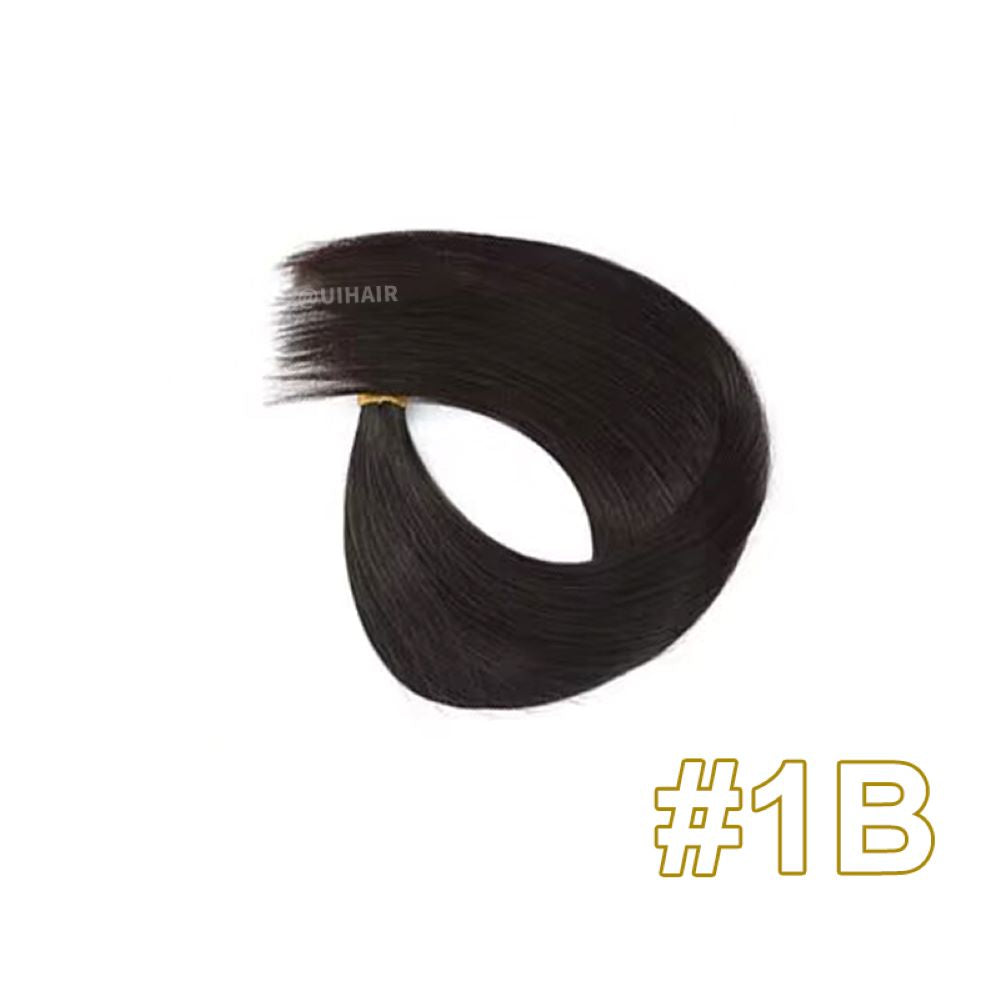 Midnight Black 6D-1 Virgin Human Hair Extensions | Mirror-Like Shine with Invisible Elegance
