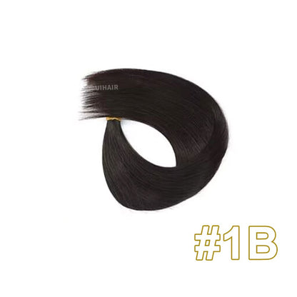Midnight Black 6D-1 Virgin Human Hair Extensions | Mirror-Like Shine with Invisible Elegance