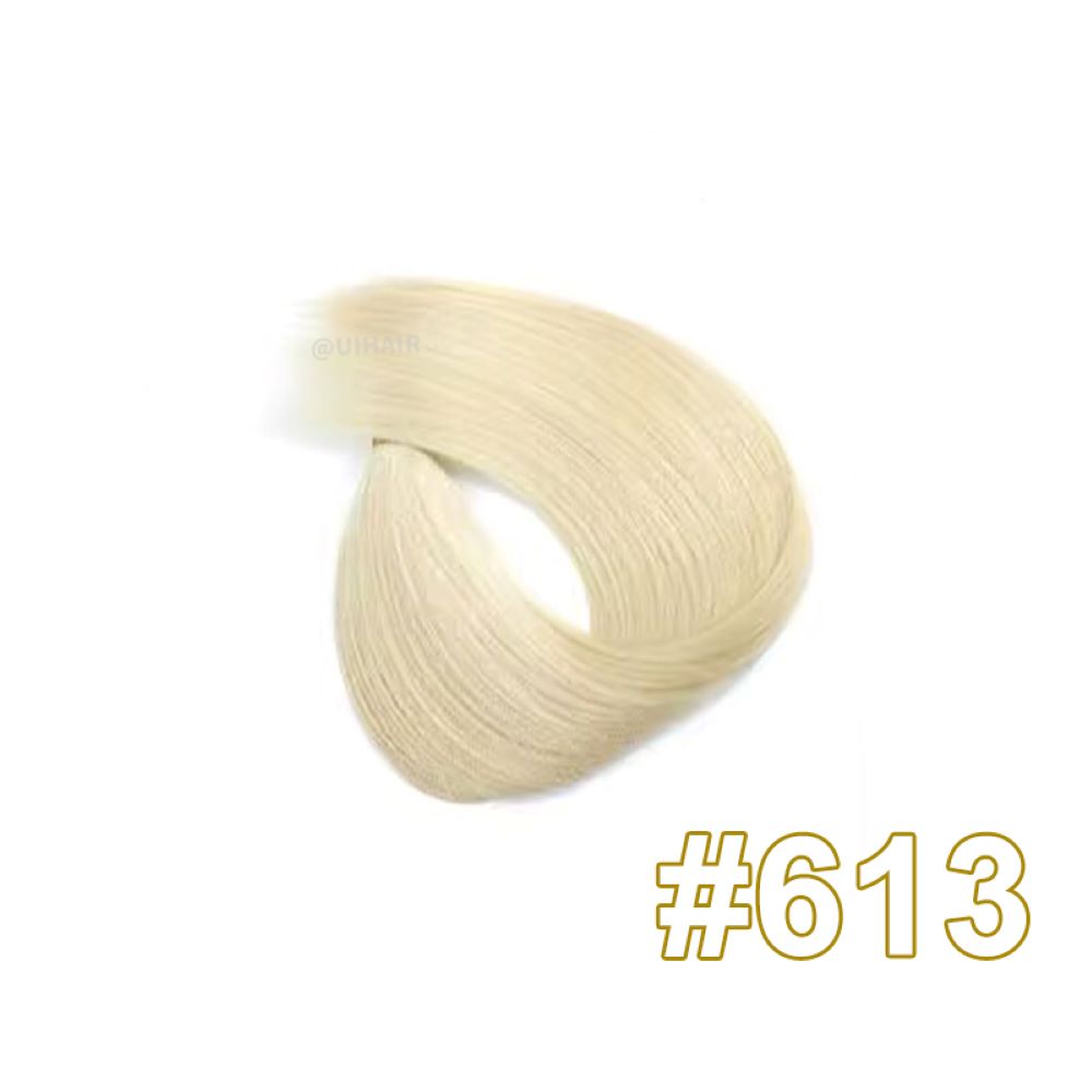 Salon grade 6D-1 blonde hair extension row attachment for professional hair stylists