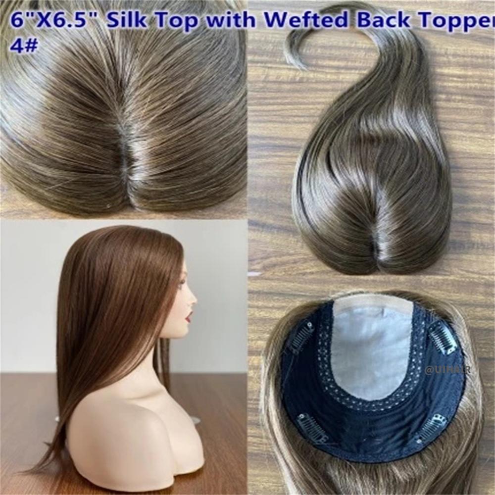 Silk Top Clip-In Hair Topper 6×6.5" – Virgin Human Hair for Thinning Hair