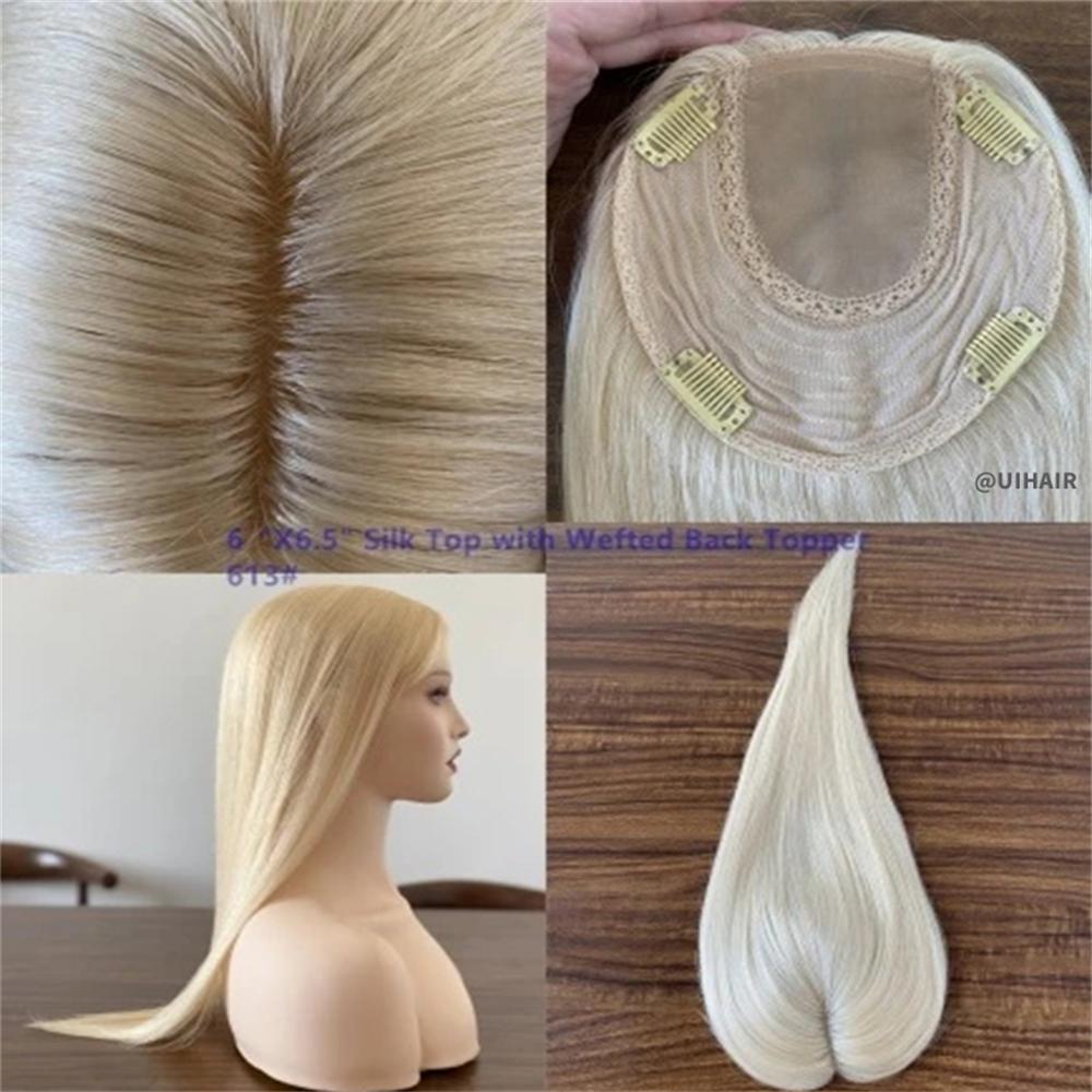 Silk Top Clip-In Hair Topper 6×6.5" – Virgin Human Hair for Thinning Hair