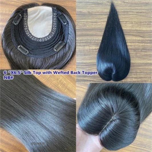 Virgin human hair topper close-up texture