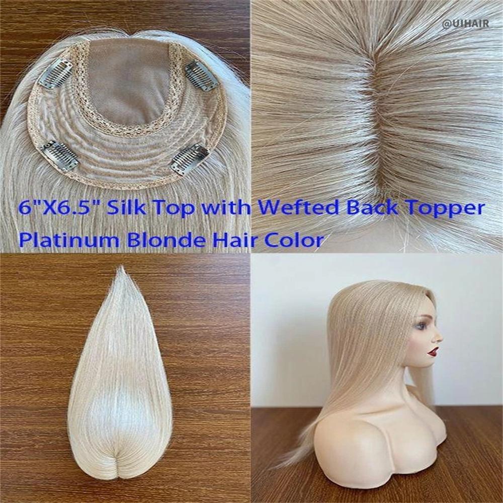Silk Top Clip-In Hair Topper 6×6.5" – Virgin Human Hair for Thinning Hair