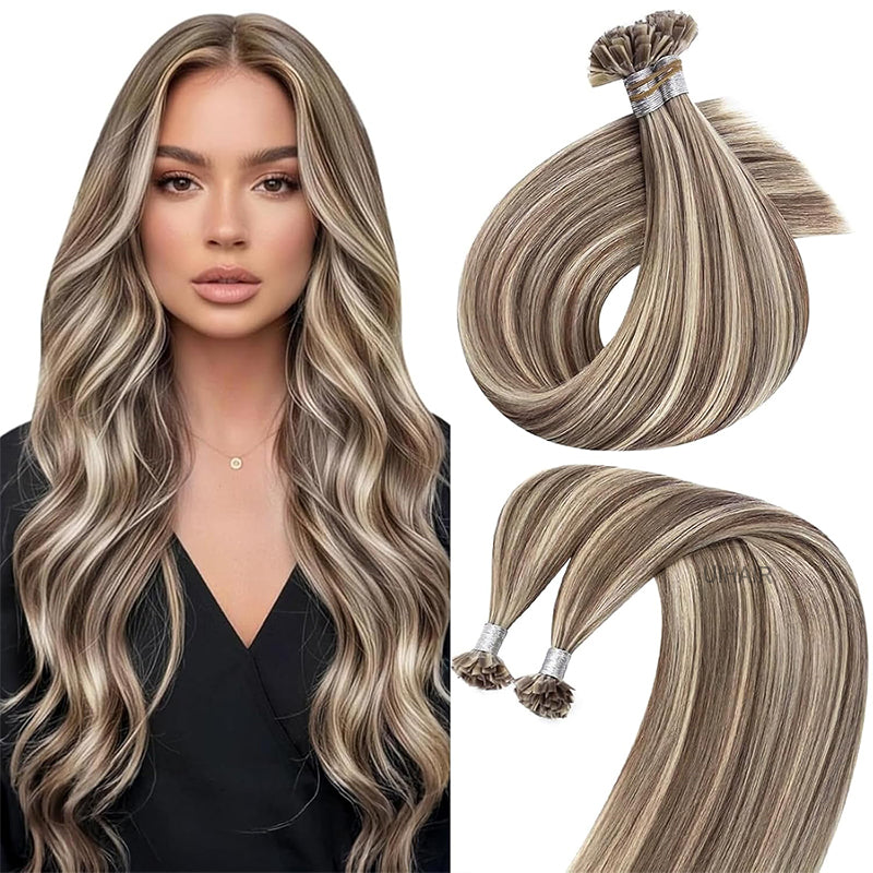 UIHAIR Piano Balayage Highlights K-Tip extensions texture  