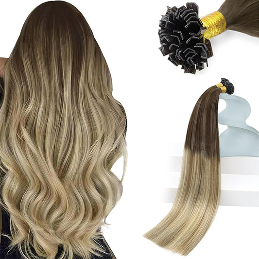 UIHAIR Seamless Rooted Ombre K-Tip hair extensions texture  