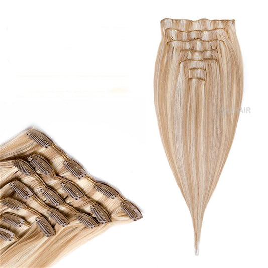 Mixed luxe clip-in extensions for fine hair