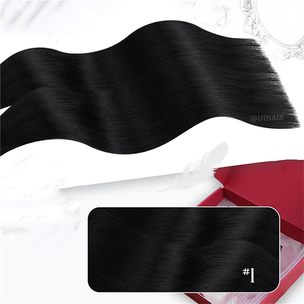 Ponytail Virgin Human Hair Extensions Dark Color