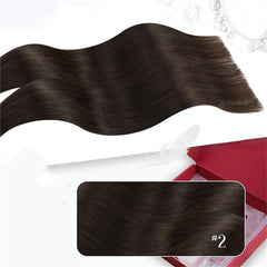Virgin Human Hair Hand Tied Invisible Genius Sew In Weft Hair Extensions Dark Color