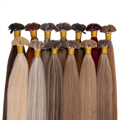 Virgin Human Keratin Flat-Tip Hair Extensions – Brown Luxe Collection
