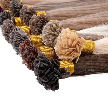 Virgin Human Keratin Flat-Tip Hair Extensions – Brown Luxe Collection