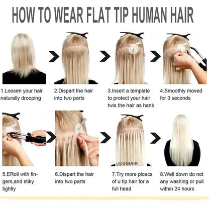 Virgin Human Keratin Flat-Tip Hair Extensions – Light Luxe Collection