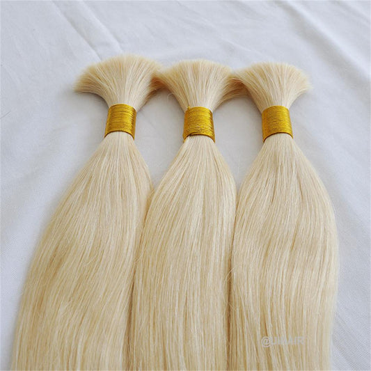 Premium human hair bulk for knotless braids natural straight
