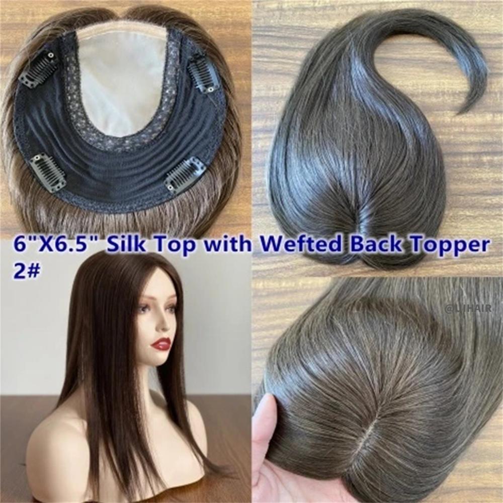 Silk Top Clip-In Hair Topper 6×6.5" – Virgin Human Hair for Thinning Hair