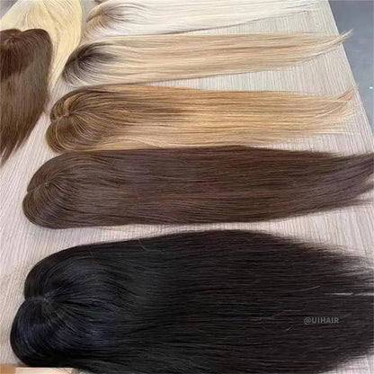 8×8 Silk Top Clip-In Full Coverage - Mixed Colors Virgin Human Hair Topper for Women