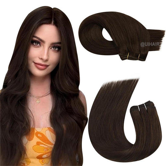 Virgin Human Hair Hand-Tied Invisible Genius  Weft Extensions –  Black Collection Seamless