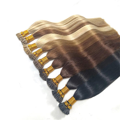 Virgin Human Keratin I-Tip Hair Extensions – Brown Luxe Collection
