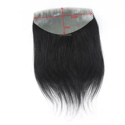 Virgin Human Hair V-Shape Front Hairline Topper for Men – Black Realistic Hair Wigs