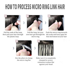 Virgin Human Hair Micro Loop Ring Link Hair Extension Dark Color