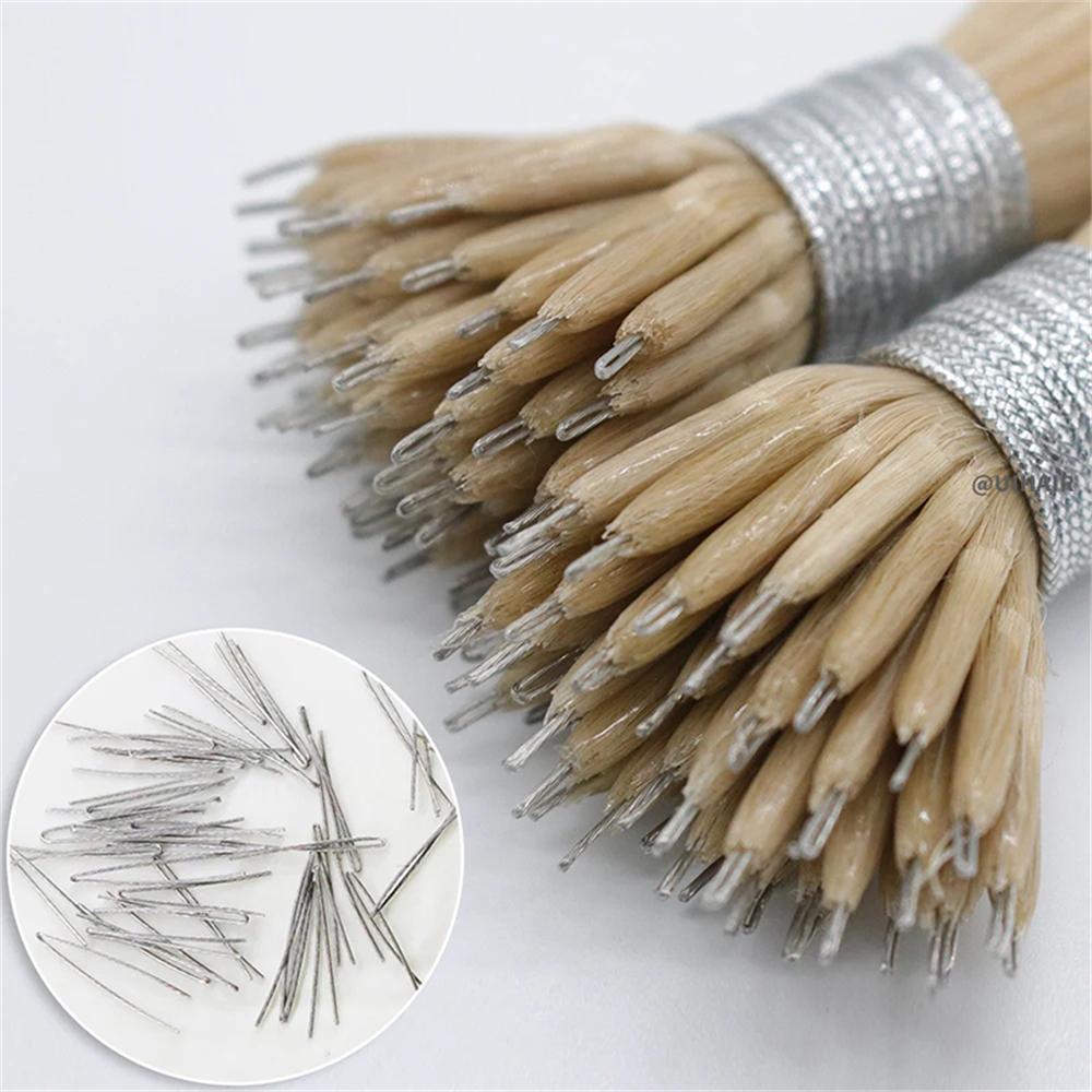 Virgin Human Hair Keratin Nano Ring Tip Hair Extensions Light Color