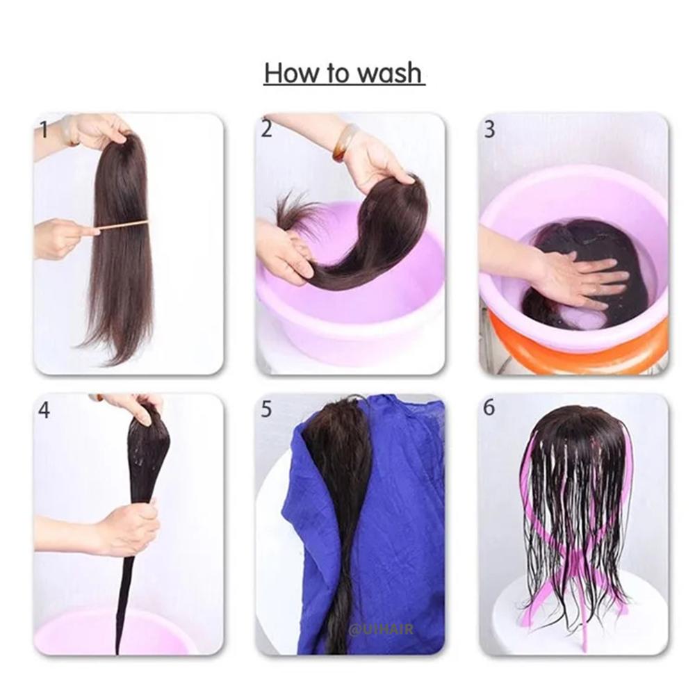 Ponytail Virgin Human Hair Extensions Light Color