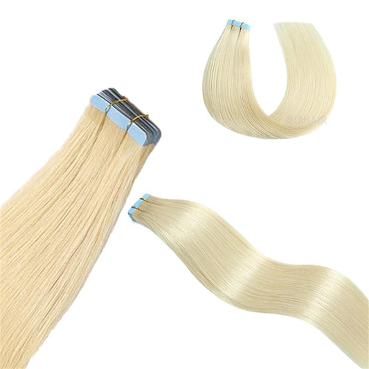 Virgin Human Hair Tape In Hair Extensions Light Color