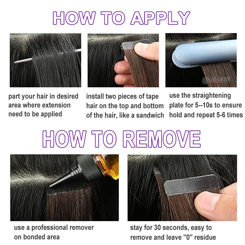 Virgin Human Hair Tape In Hair Extensions Highlight Color