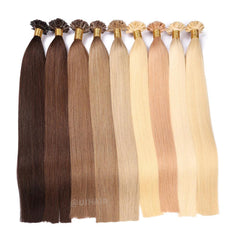 Virgin Human Hair U-Tip Keratin Hair Extensions Light Color