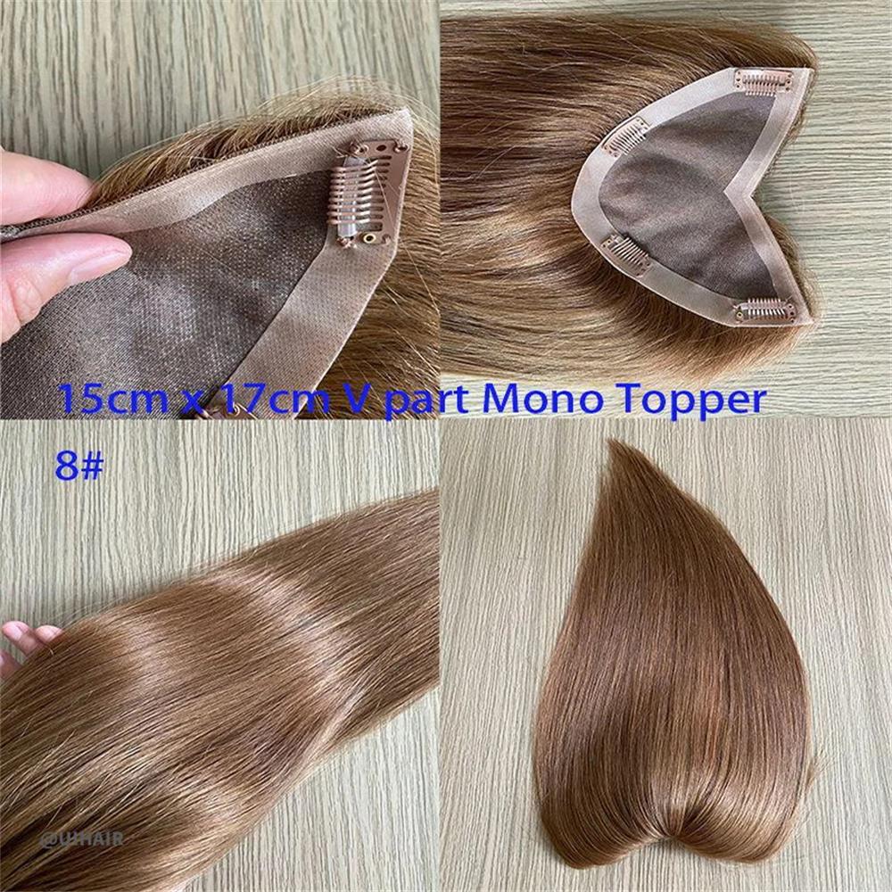 Women V Part Clip-In Human Hair Topper – 15×17cm Volume Boost