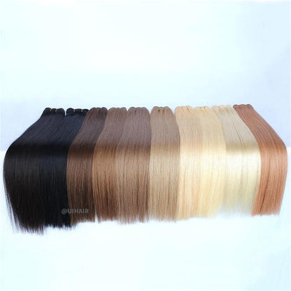 Virgin Human Hair Flat Weft Hair Extensions – Brown Luxe Collection Seamless