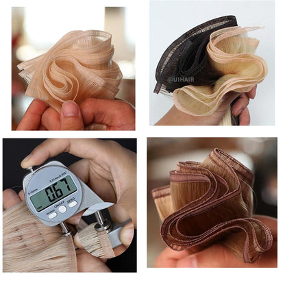 Virgin Human Hair Flat Weft Hair Extensions – Brown Luxe Collection Seamless