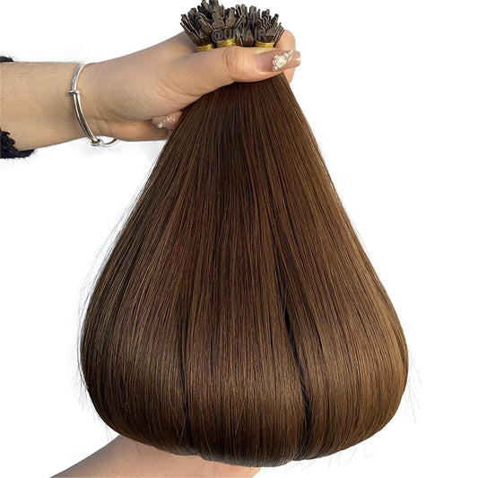 Virgin Human Hair Keratin Stick Y Tip Hair Extensions Dark Color