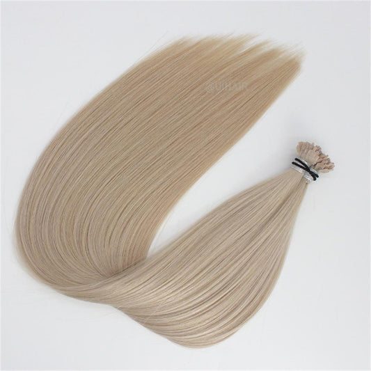 Virgin Human Hair Keratin Stick Y Tip Hair Extensions Light Color