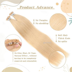 Virgin Human Hair Keratin Stick Y Tip Hair Extensions Light Color