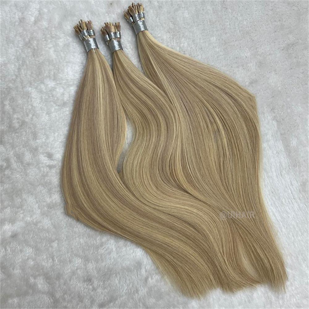 Virgin Human Hair Keratin Stick Y Tip Hair Extensions Highlight Color
