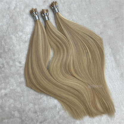 Virgin Human Hair Keratin Stick Y Tip Hair Extensions Highlight Color